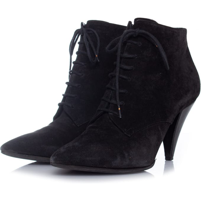 Saint Laurent Suède veter enkellaarsjes