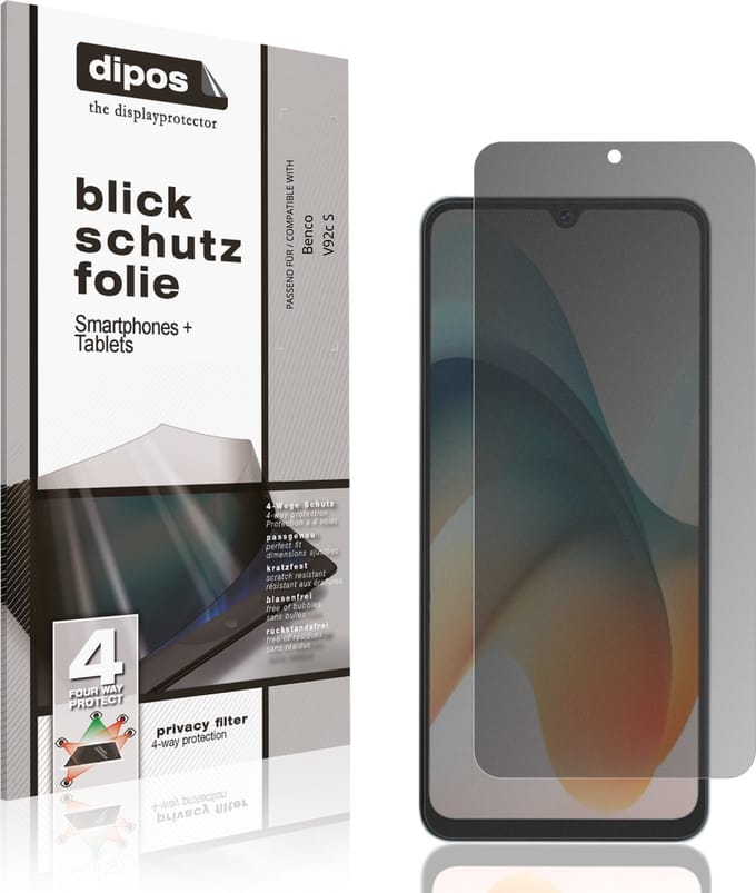 dipos – Matte Privacy Screenprotector geschikt voor Benco V92c S | Anti-Spy Beschermfolie