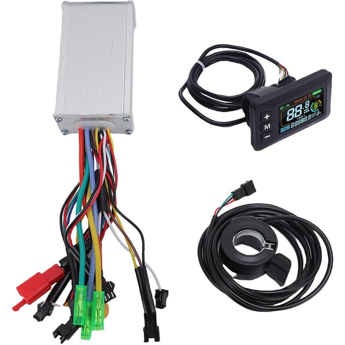 Elektrische Motor Controller Kit 3 Modes Sinus 17A Controller met 130X Duim Gashendel LCD Display Paneel white