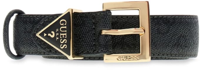 GUESS riem Noelle Adjustable Belt H25 W105 Coal Logo donkergrijs