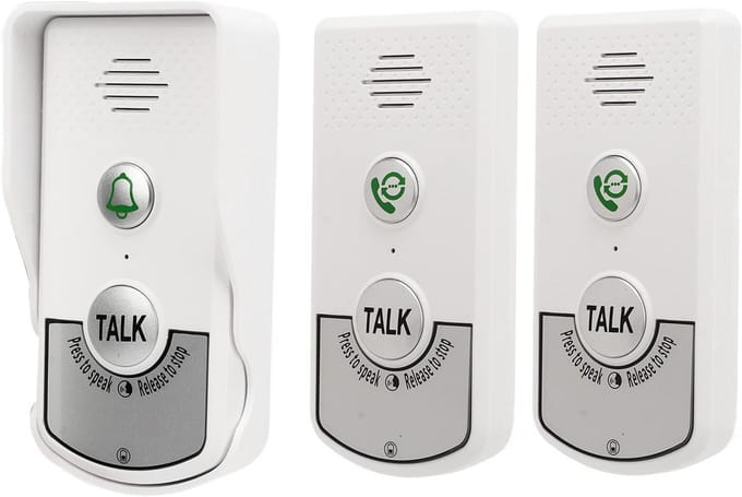 Draadloze Intercom - Deurbel Systeem - Communicatie Thuis - 1000 Meter Bereik - 1 Buiten 2 Binnen - Wit