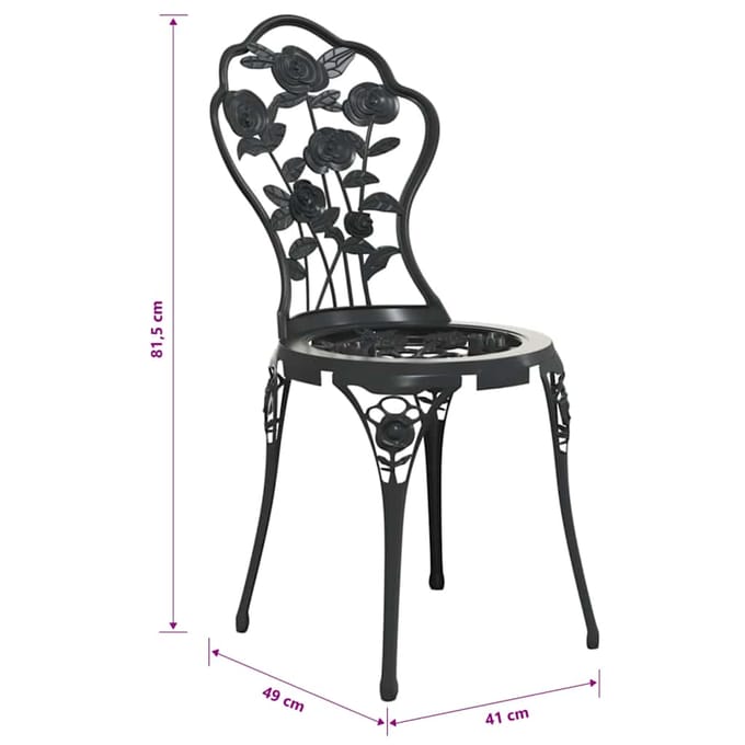 vidaXL - Bistrostoelen - 2 - st - gietaluminium - zwart