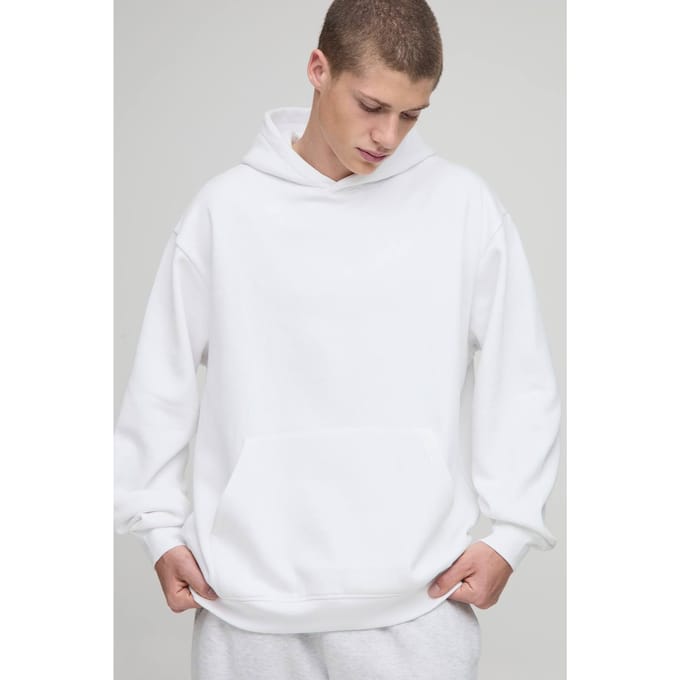 Essential Oversized Over the Head Hoodie | White | Size Small