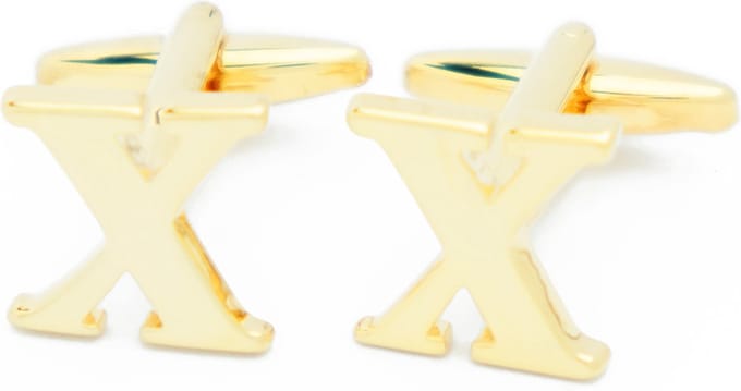 Manchetknopen - Letters Initialen Letter X Goudkleurig