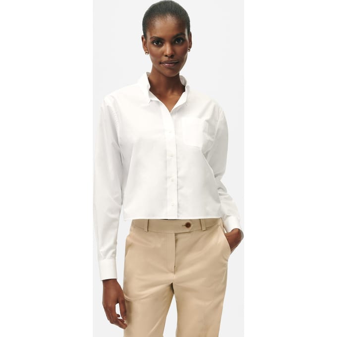 Brooks Brothers Cotton Poplin Shirt White Größe: M | Business hemden Outlet | Damen | Weiß