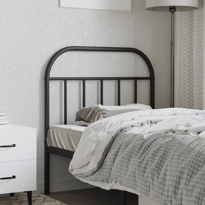 vidaXL - Vervangend - hoofdbord - metaal - zwart - 80 - cm