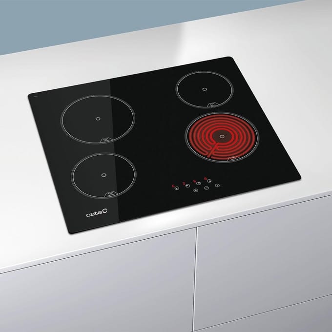 Keramische Kookplaat 60 cm Zwart - 4 Kookzones - Touch Control en Timer