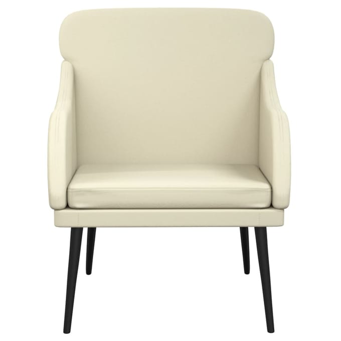 vidaXL - Fauteuil - 63x76x80 - cm - kunstleer - crèmekleurig