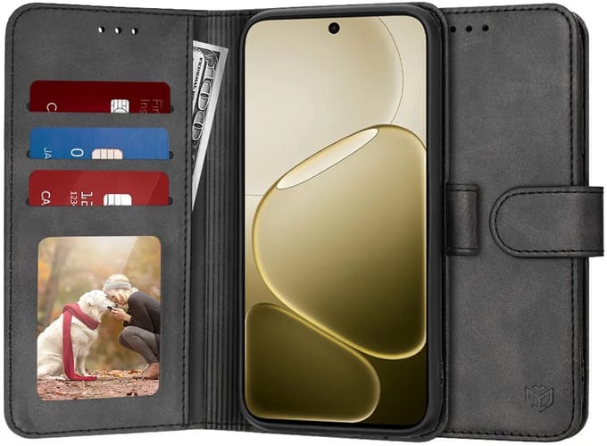 Hoesje geschikt voor Oppo A6/A6x - Techsuit Diary Book Wallet Case - Zwart
