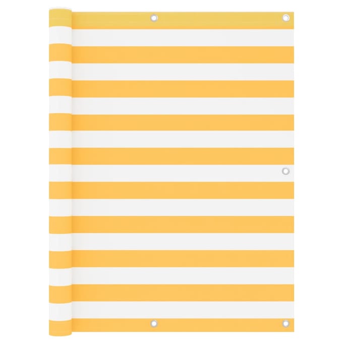 vidaXL - Balkonscherm - 120x500 - cm - oxford - stof - wit - en - geel