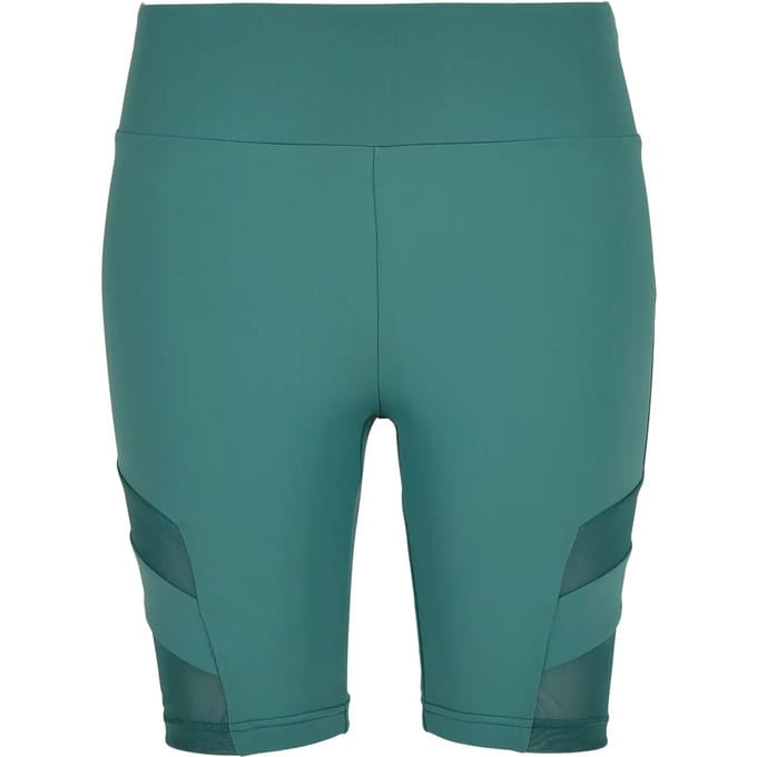 Urban Classics - High Waist Tech Mesh Korte cycle broek - M - Groen