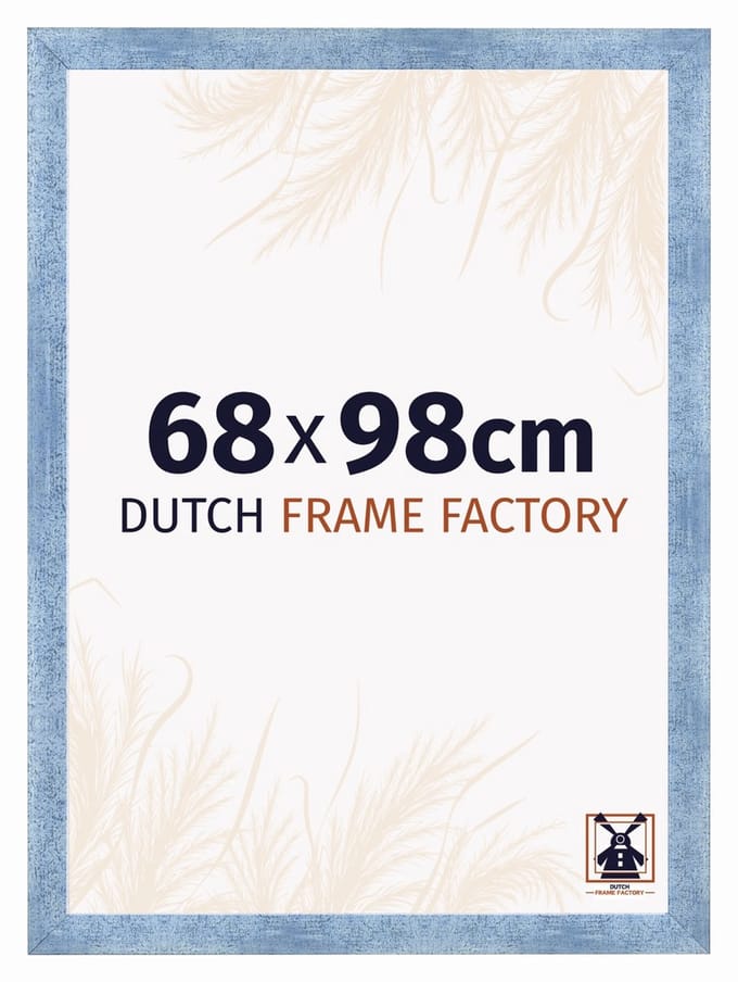 Fotolijst 68x98 cm - MDF - Helder Blauw Geveegd - Praag