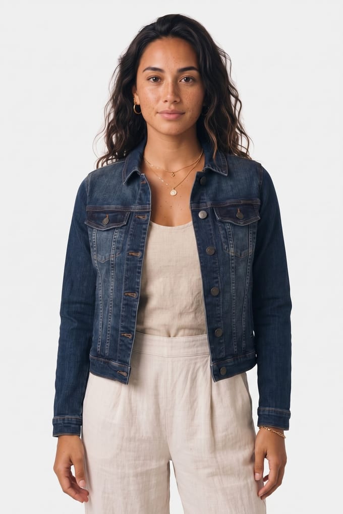 Summum Woman Basic Denim Jacket Twill Stretch Denim Dark Blue Denim Größe: 34 | Jeansjacken Outlet | Damen | Blau
