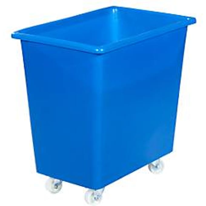 Rechthoekige container, kunststof, verrijdbaar, 135 l, blauw