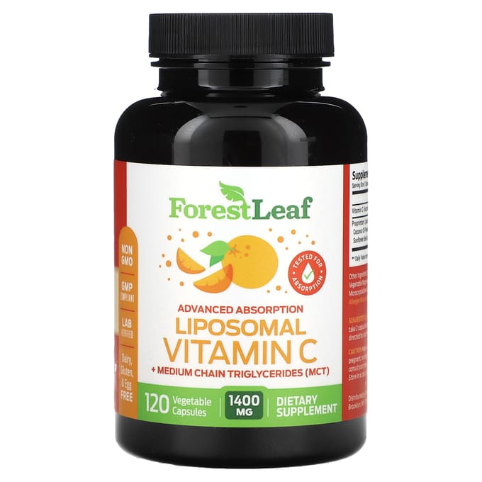 Vitamine C Liposomale, 1 400 mg, 120 Gélules Végétales (700 mg par capsule)