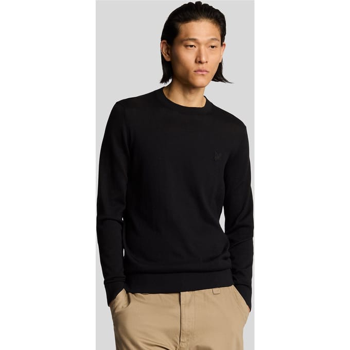 Lyle & Scott Superfine Cotton Crew Neck Trui - Zwart