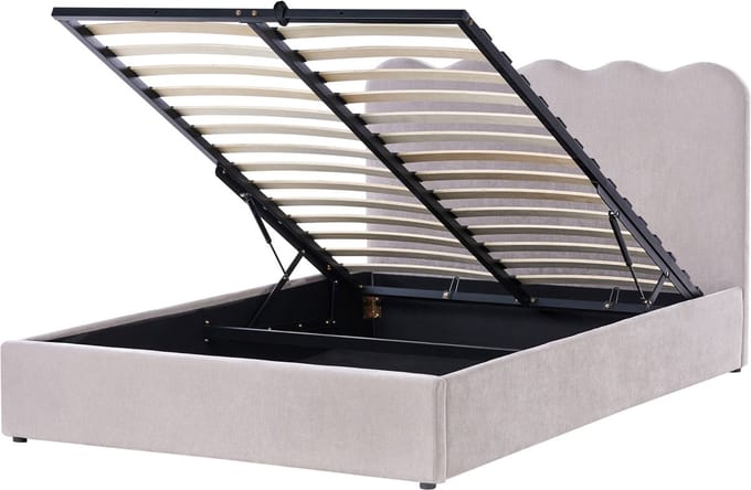 NANTERRE - Bed met opbergruimte - Taupe - 140 x 200 cm - Stof
