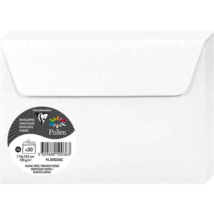 Stuifmeel van Clairefontaine enveloppe C6, parelmoerwit