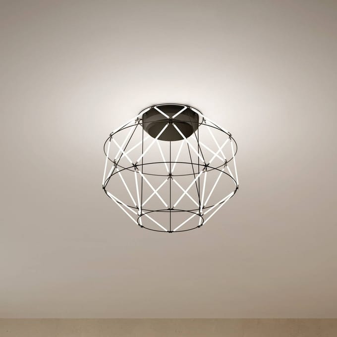 URBAN by Sforzin Euclide plafondlamp, zwart, metaal, 35 cm breed