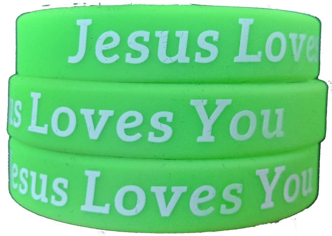 Siliconen Armband - Jesus Loves You - Groen