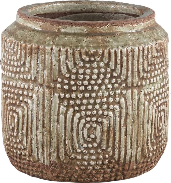 PTMD  reva groen keramiek pot modern design rond m