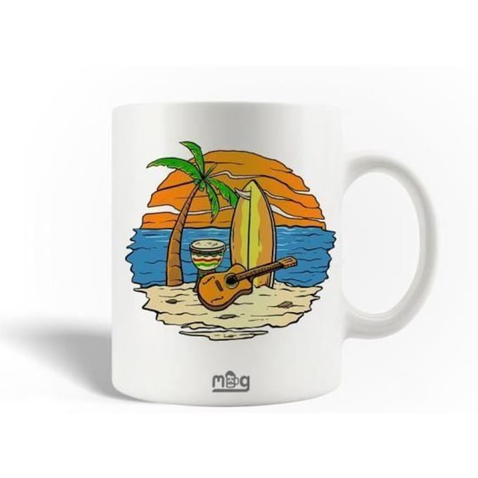 Mug en Céramique Citation Voyage Plage Surf Guitare
