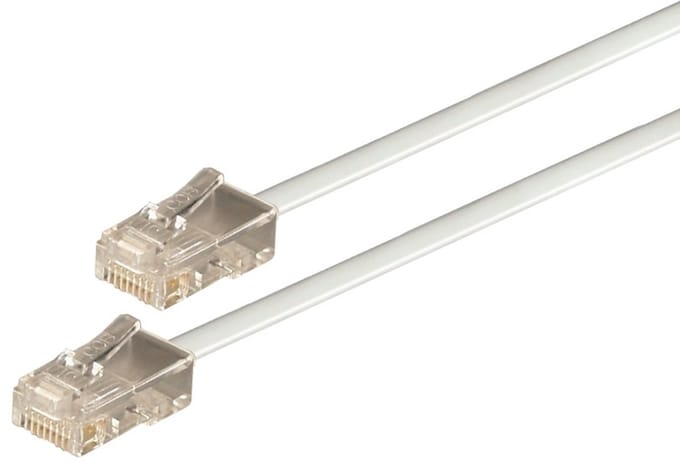 RJ45 - RJ45 4-aderige ISDN telefoonkabel / wit - 5 meter