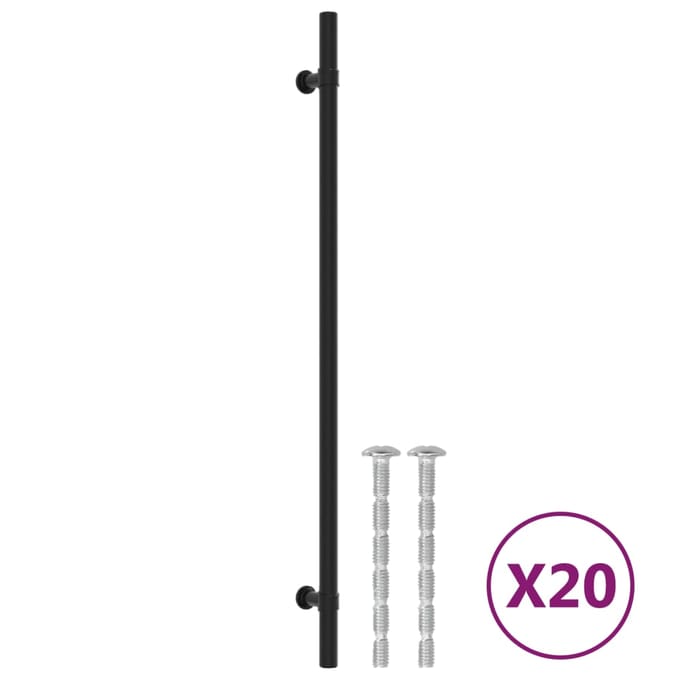 vidaXL - Handvatten - 20 - st - 320 - mm - roestvrij - staal - zwart
