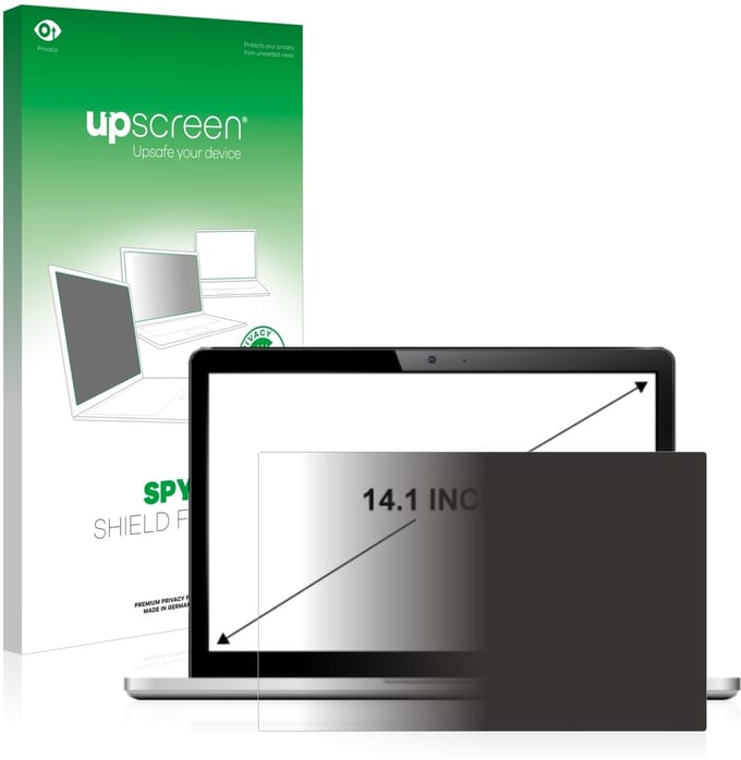 upscreen - privacyscherm voor Laptops mit 14.1 inch Schermen [305 mm x 190 mm, 16:10] - privacy filter screenfilter Blauwlichtfilter
