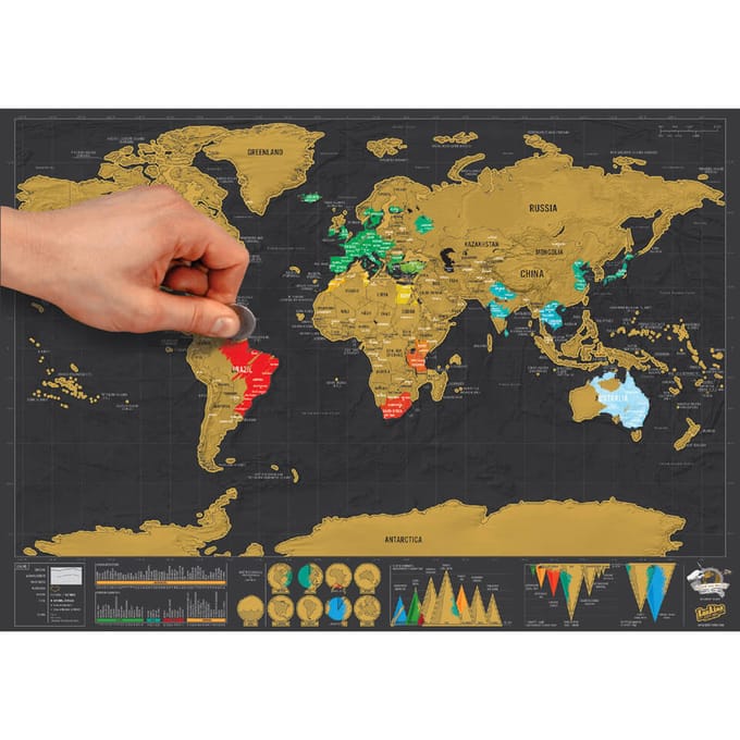 Luckies Kras Wereldkaart - Scratch Map Deluxe - Reiseditie