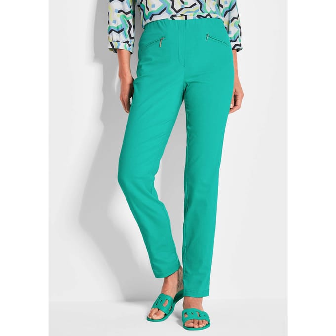 Bengaline broek LOUISA - groen - Gr. 20 van Goldner Fashion