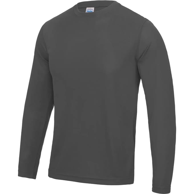 Just Cool Long Sleeve Cool T JC002 - Charcoal (Solid) - L