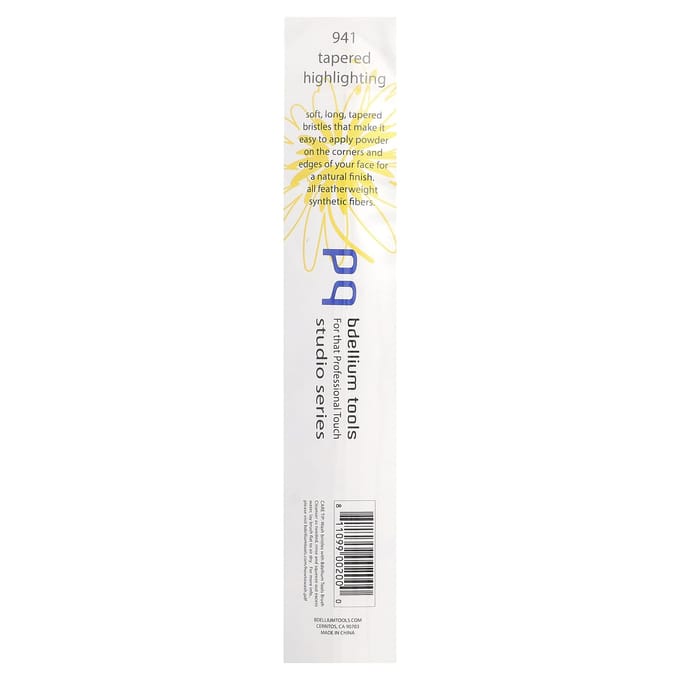 Bdellium Tools, Série Standard, Pinceau Illuminateur Conique, Visage 941, 1 Pinceau