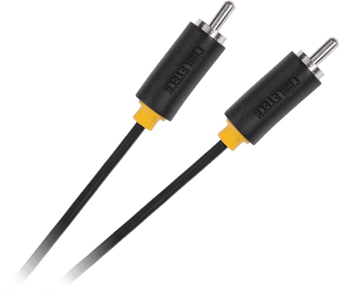 Cabletech Aux Kabel - Eco-Line - 1x RCA (m) naar 1x RCA (m) - 1m - Zwart