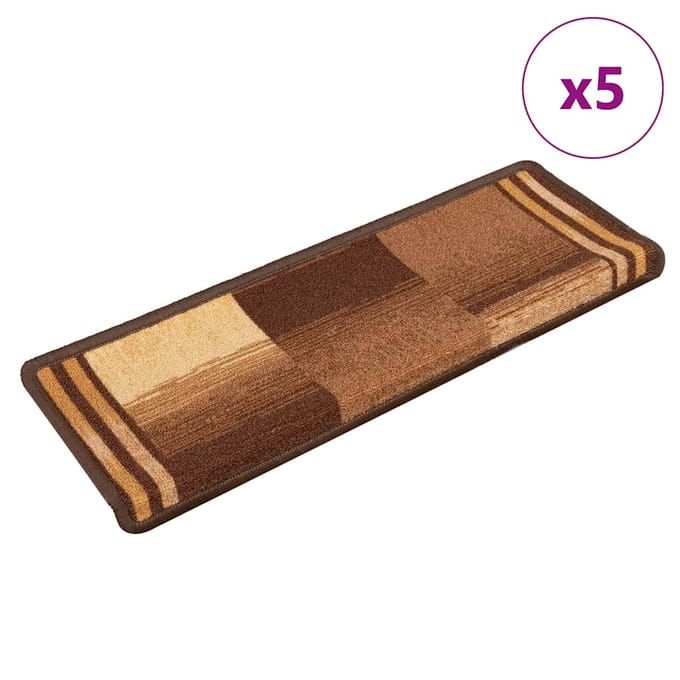 vidaXL - Trapmatten - zelfklevend - 5 - st - 65x21x4 - cm - bruin