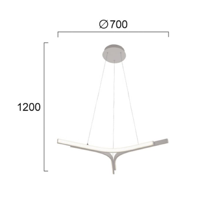 Viokef LED hanglamp Alta, zilverkleurig, Ø 70 cm, metaal