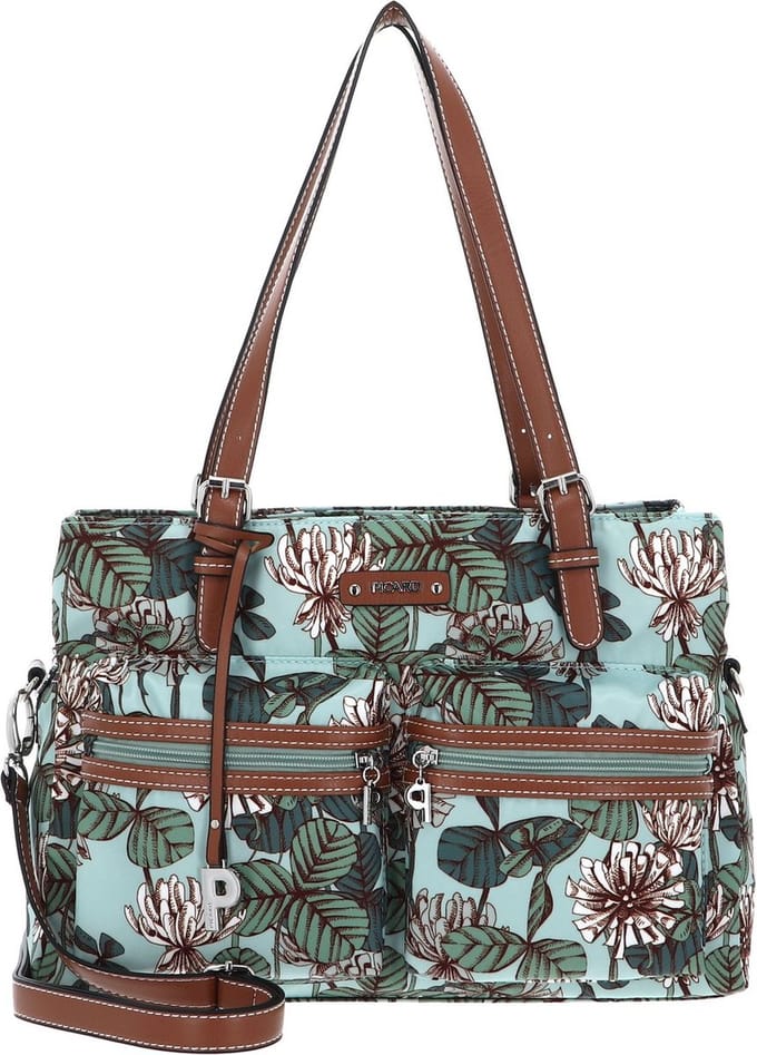 PICARD Schoudertas Handtas Sonja Shopper Flowerbed Turquoise