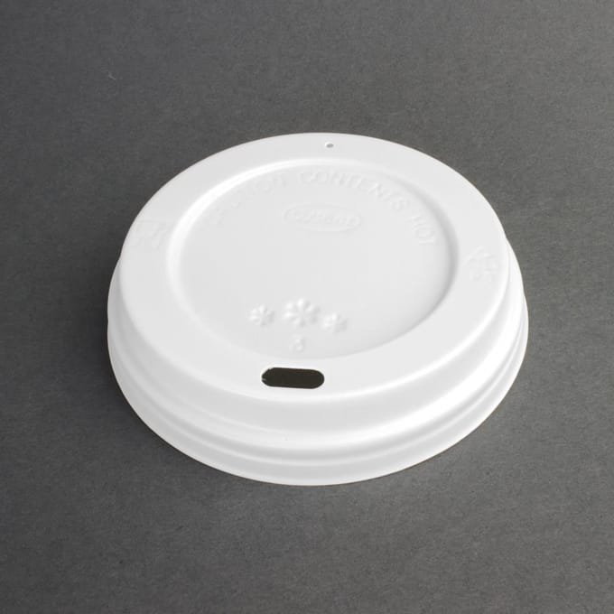 Fiesta recyclebare koffiebekerdeksels wit 340ml / 12oz en 455ml / 16oz (50 stuks)