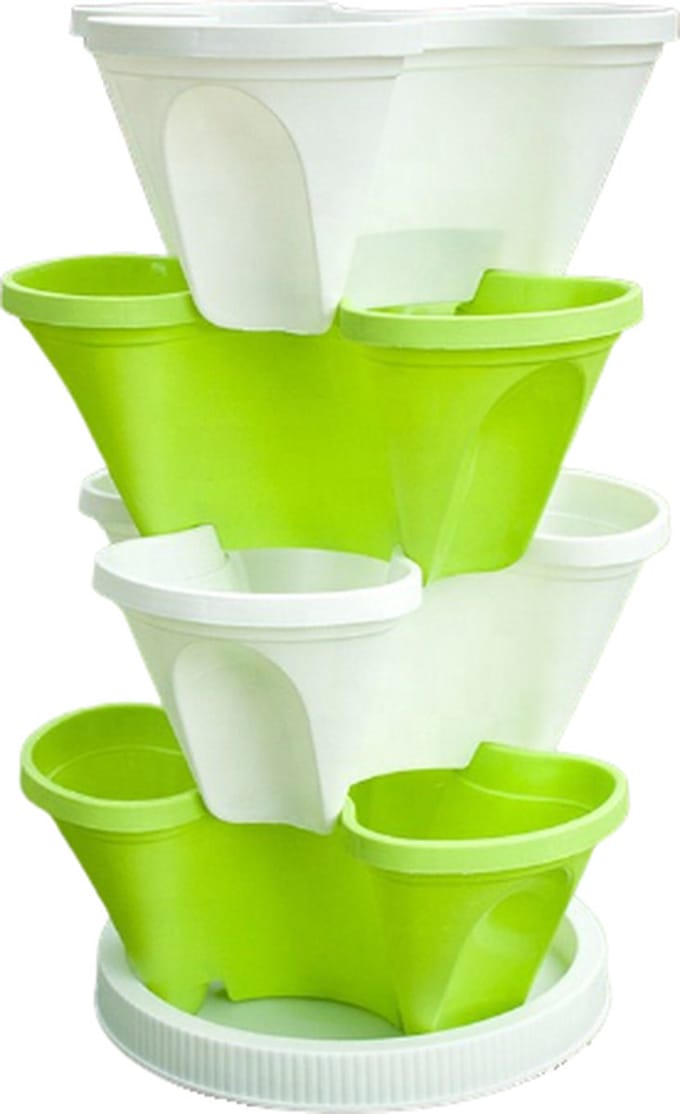 Trio plantenpot - stapelbaar - inclusief bodem - 3 niveaus