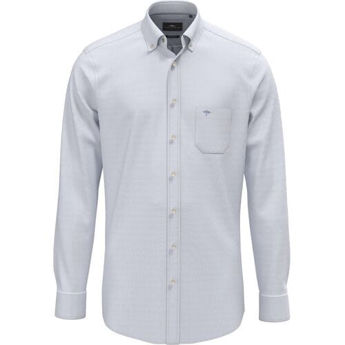 Fynch-Hatton Overhemd Washed Solid Color Oxford Button-Down New Breeze / male
