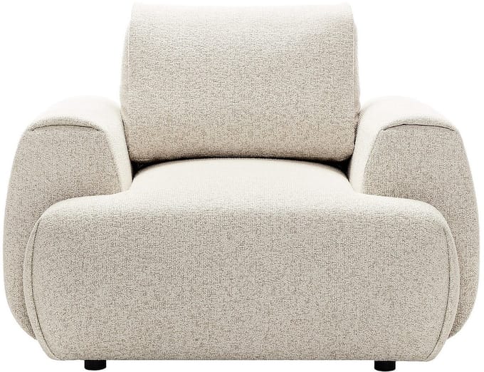 Vente-unique Fauteuil in gemêleerde beige stof MONELIA