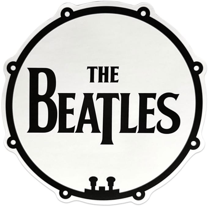 The Beatles - Drum Logo Sticker - Wit/Zwart