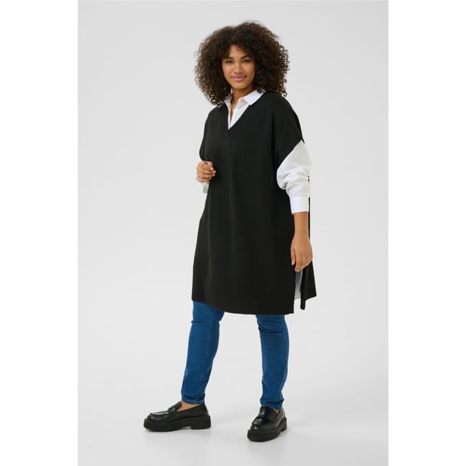 Vrouwen tricot poncho KAFFE Curve Annett