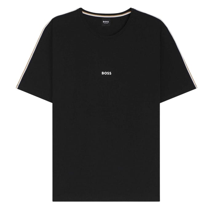 Boss Heren Logo Polycotton Regular T-Shirt (Zwart)