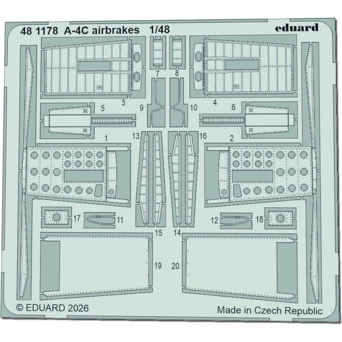 Eduard Modelbouwdecoratie - 481178 Accessoires Set voor A-4C - Photo-etch