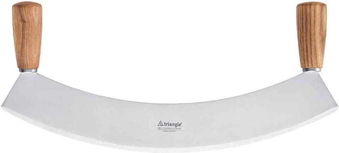 Triangle Halvemaan Wiegemes – Essenhouten Heft – RVS Lemmet – 36 cm – Handgeslepen