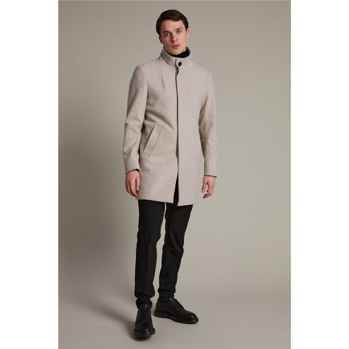 Lange jas met opstaande kraag, model 'Harvey'