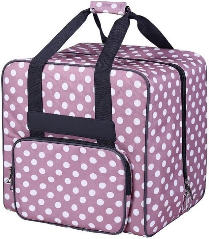 Lockmachine tas Rose met witte polkadots