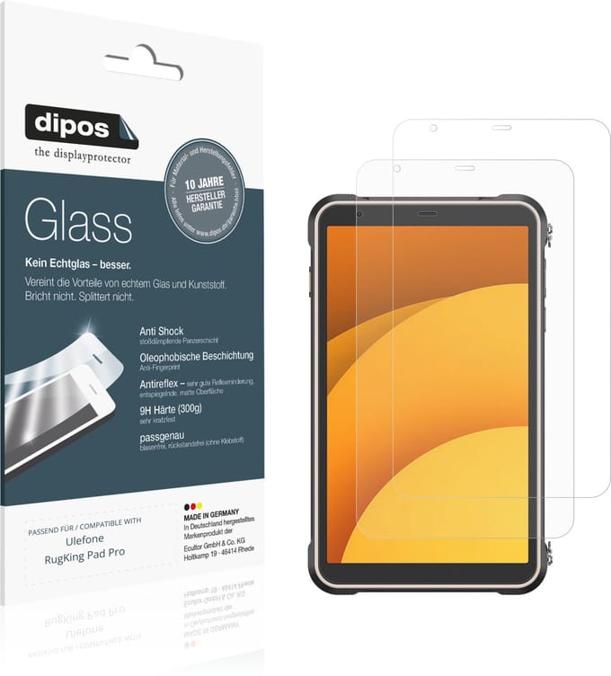 dipos – 2x Matte Pantserfolie geschikt voor Ulefone RugKing Pad Pro | 9H Screenprotector