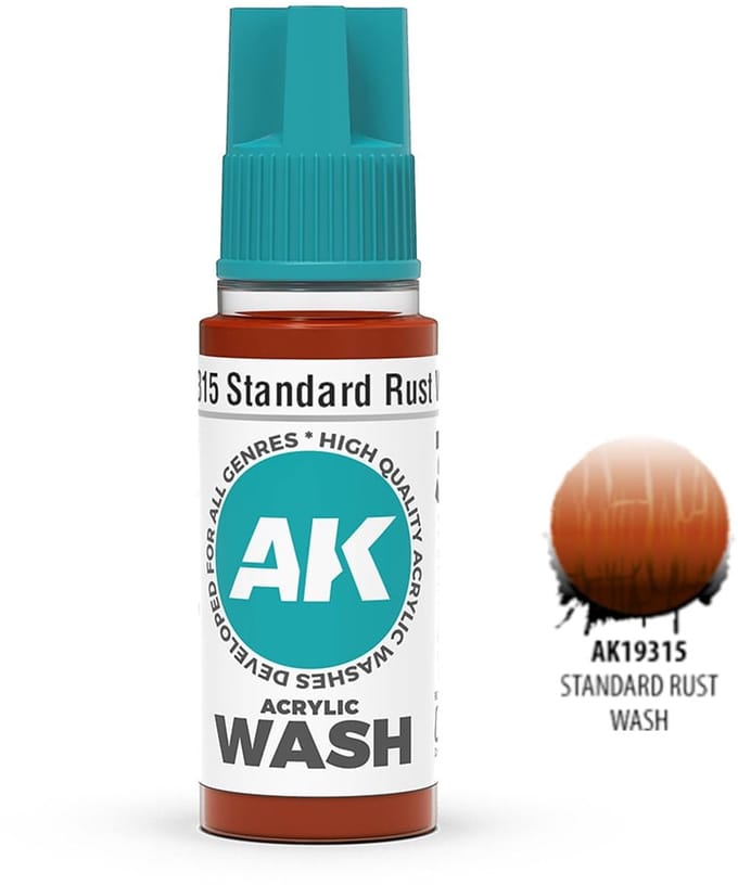 AK 3rd Gen Acrylics: Standard Rust Wash (18ml)